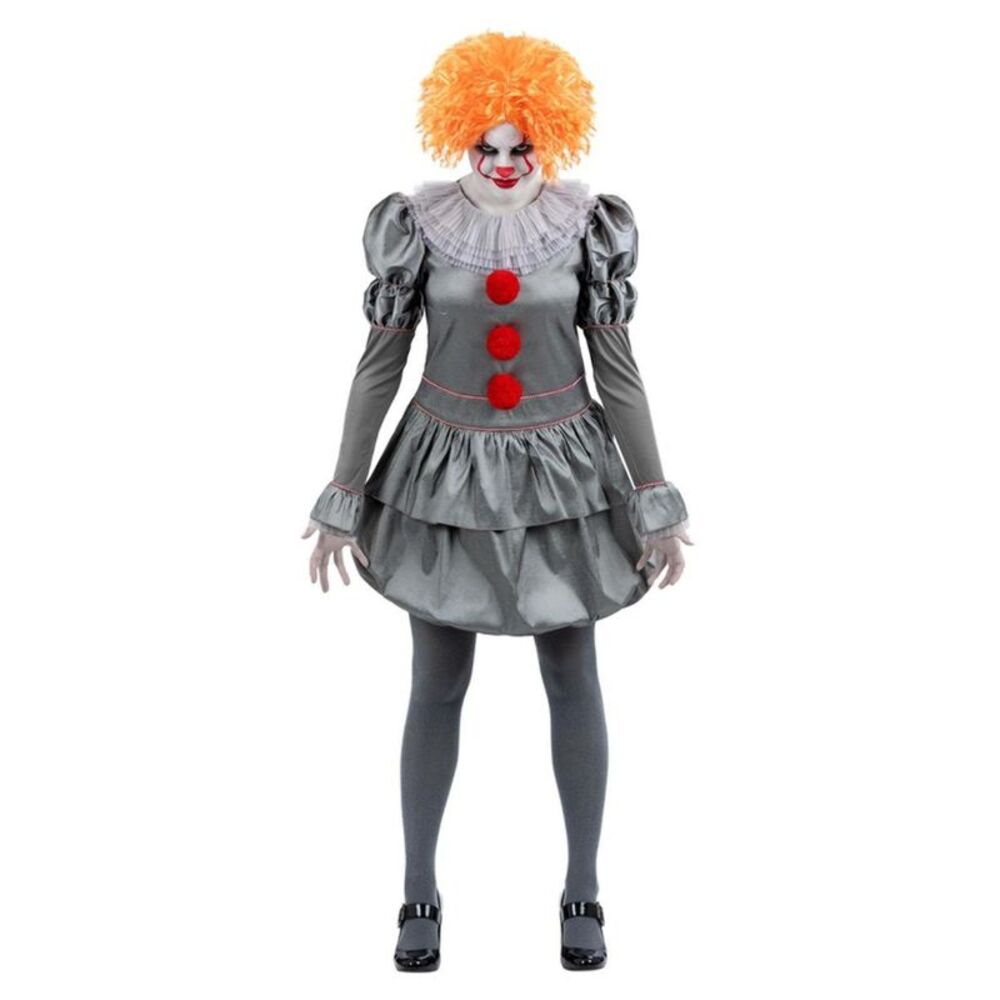 IT Chapter Two Womens/Ladies Pennywise Costume Set / Gray/Red/White